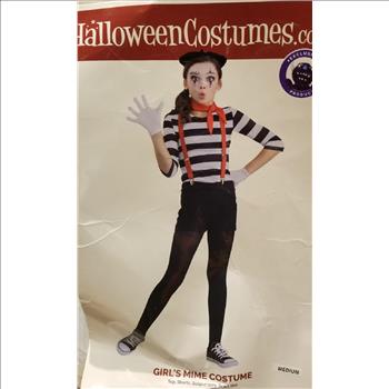 Pre-Owned Girl's Mime Halloween Costume Size - M