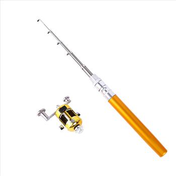 Mini Light Portable Pocket Fish Pen Aluminum Alloy Fishing Rod Pole w/Reel Combo