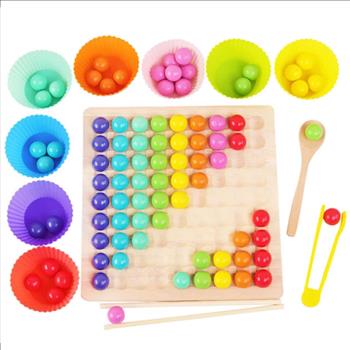Childrens Small Motor Skills Game Clip Beads