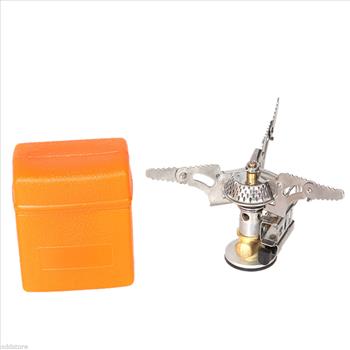 Portable Pocket Camping Mini Gas Stove Outdoor Cooking Folding Burner + Bag US