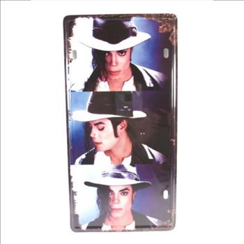 Michael Jackson Photos Pose Metal License Plate - Faces