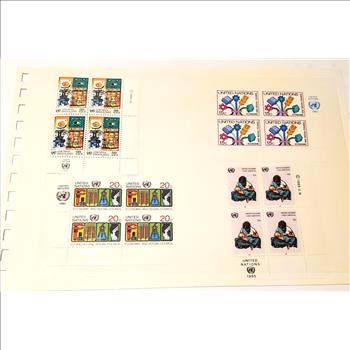 United Nations Stamps Set of 4 Blocks of 4 Stamps