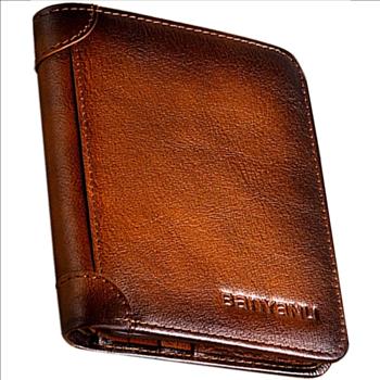 BanYaNu RFID Trifold Wallet for Men Genuine Leather