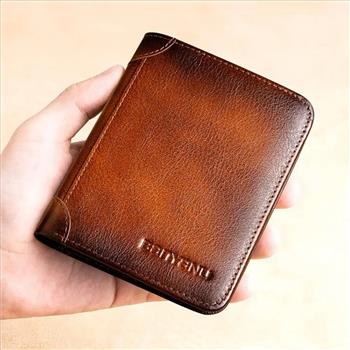 BanYaNu RFID Trifold Wallet for Men Genuine Leather