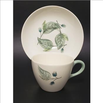 Vintage Wedgwood Of Etruria & Barlaston Woodbury Pattern Fine Bone China Teacup and Saucer Set, England