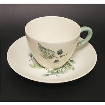Vintage Wedgwood Of Etruria & Barlaston Woodbury Pattern Fine Bone China Teacup and Saucer Set, England