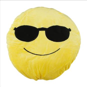 32cm Plush Emoji Pillows - Sunglasses