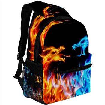 Blue And Red Fire Dragons Backpack