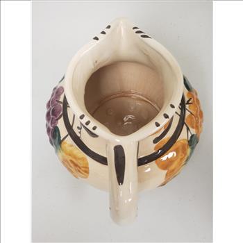 Vintage Italian Il Falco Calabria Hand Painted Embossed Grapes Glazed Ceramic Jug