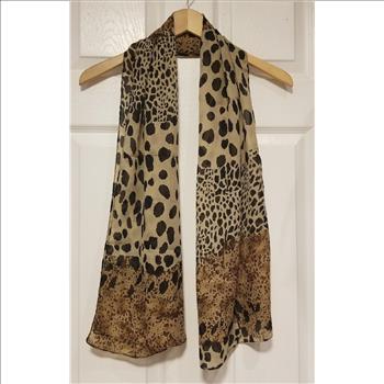 Womens Leopard Print Chiffon Scarf 