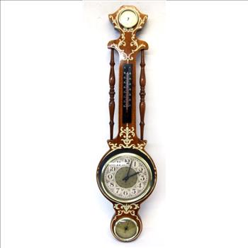 Vintage Large Combination Clock / Barometer / Hygrometer / Thermometer made in Italy