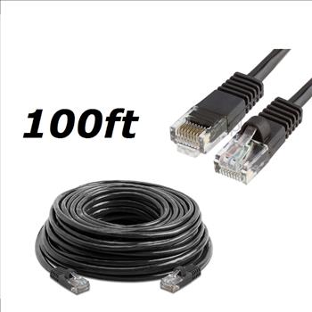 100 FT Cat5 RJ45 Ethernet LAN Network Cable for PC Xbox PS Internet Router Black