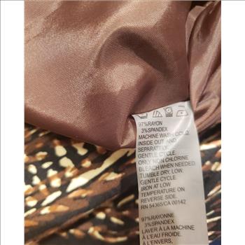 TANJAY Leopard Print Notch Lapel Single Button Long Sleeve Blazer Sz 6P