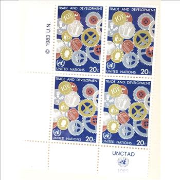 1983 United Nations Stamps 4 Blocks
