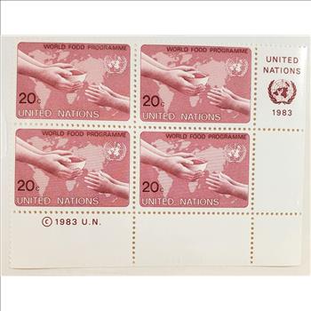 1983 United Nations Stamps 4 Blocks
