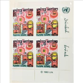 1983 United Nations Stamps 4 Blocks