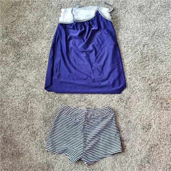 Ladies Two Piece Swimdress And Panty Size S