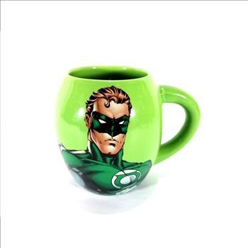 Green Lantern Cup Mug DC Comics Ceramic Coffee Tea Collectible Barrel Shaped