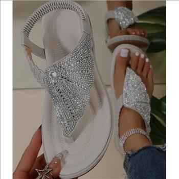New Rhinestone  Embellished Sandals Sz 6