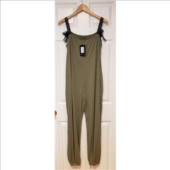 NWT Ladies Army Green Harem Jumpsuit Sz Medium