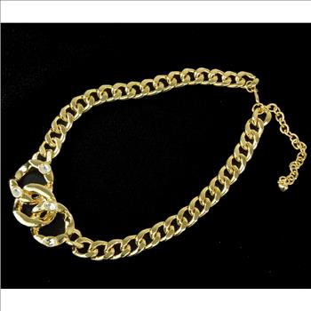 New - Set of 2 Designer Stella Nemiro Gold Plated Swarovski Crystal and Gemstone Necklace and Bracelet - $229.00 Retail