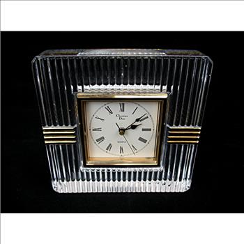Crystal Christian Dior Clock c. 1980s
