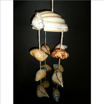 Hand Painted Porcelain Conch & Sea Shells Wind Chime