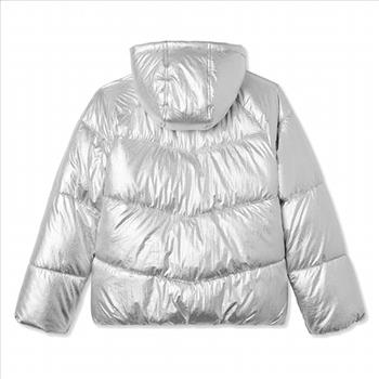 George Girls' Short Hooded Metallic Puffer Jacket Size XL 14/16