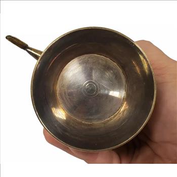 Vintage Solid Brass Etched Mug With Handle