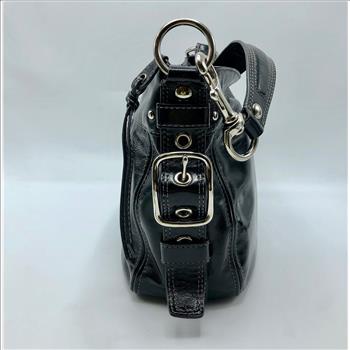 Coach Zoe Black Patent Leather Shoulder Hobo Bag F12735 Retail $350