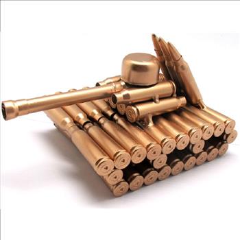 Metal Tank Sculpture Made From Shell Casings