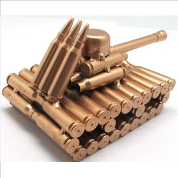 Metal Tank Sculpture Made From Shell Casings