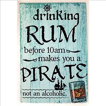 Vintage Looking Drinking Rum Metal Sign 8