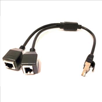 RJ45 Y Splitter Adapter 1 to 2 Ways CAT 7 6 5 LAN Ethernet Cable Connector