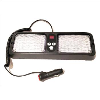 White Blue Emergency Beacon Warning Visor 12 86LED Flashing Pattern Strobe Light