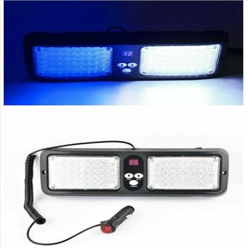 White Blue Emergency Beacon Warning Visor 12 86LED Flashing Pattern Strobe Light