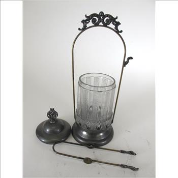 1915 Victorian Pickle Jar & Stand with Prongs 