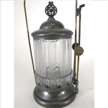 1915 Victorian Pickle Jar & Stand with Prongs 