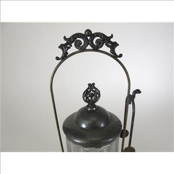 1915 Victorian Pickle Jar & Stand with Prongs 