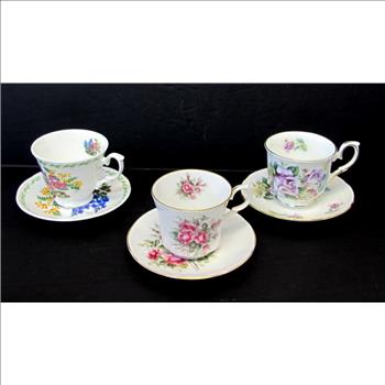 3 Bone China Cups and Saucers made in England