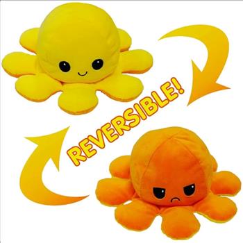 Pack of Three Reversable Stuffed Toy Octopuses