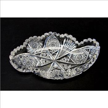 Vintage Hand Cut Crystal Nut Bowl