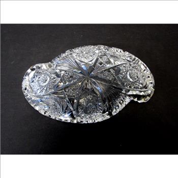 Vintage Hand Cut Crystal Nut Bowl