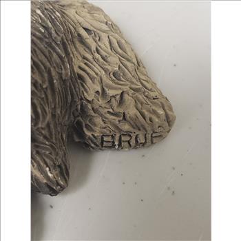 Vintage 1980s Sandicast Designed & Signed by Sandra Brue-Hand Casted Hand Painted Sleeping Lil Snoozer Dog Figurine 4