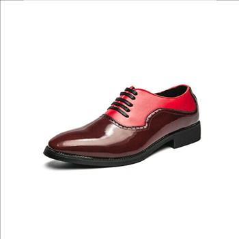 MEN'S BURGUNDY FORMAL DRESS SHOES-SIZE9