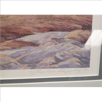 Vintage 1989 21/300 Signed Charlie Rapsky Framed Print Twilight Hunters