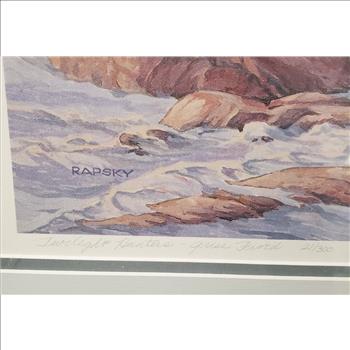 Vintage 1989 21/300 Signed Charlie Rapsky Framed Print Twilight Hunters