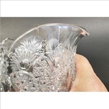Vintage EAPG Star Medallion Imperial Glass Sugar Bowl and Creamer