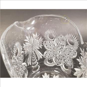 Vintage EAPG Star Medallion Imperial Glass Sugar Bowl and Creamer