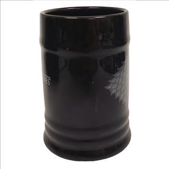  HBO Game of Thrones Winter Is Coming House Stark Ceramic Stein Mug Direwolf